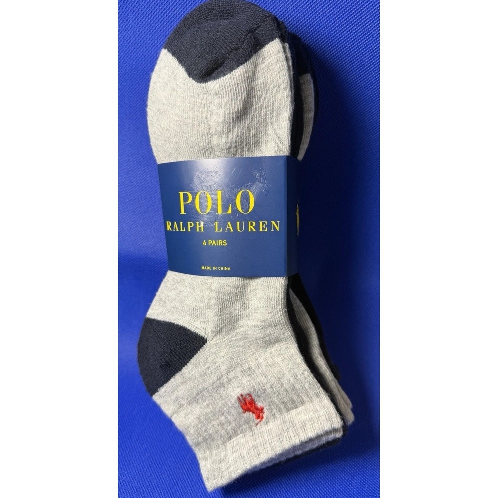 Polo Ralph Lauren Classic Sport Low Cut Ankle Socks Men's Size 6-12.5 Pack Of 4 - Picture 2 of 8